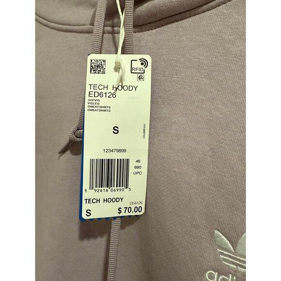 Adidas Tech Hoody Hoodie Purple Lavender Small Sm S NWT - Picture 4 of 4
